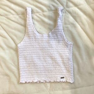 Hollister White Ribbed Tank Top